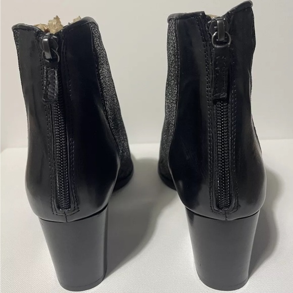 Homers NEW Women’s Boots Booties Ankle Metallic Leather Black Heel Size 43 - Picture 5 of 8